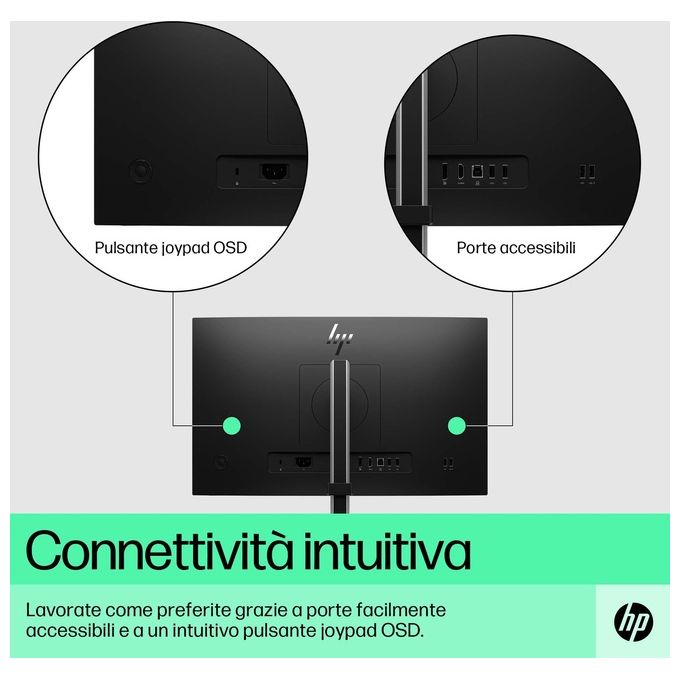 HP E22 G5 Monitor PC 21.5'' Full HD 1920x1080 IPS LED 5ms Regolabile in altezza VESA 100x100 colore Nero Argento