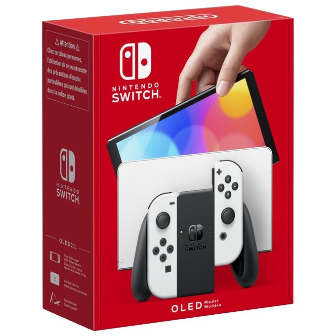 Nintendo, Switch OLED, Bianco, Console Portatile, Schermo 7 Pollici, 64GB