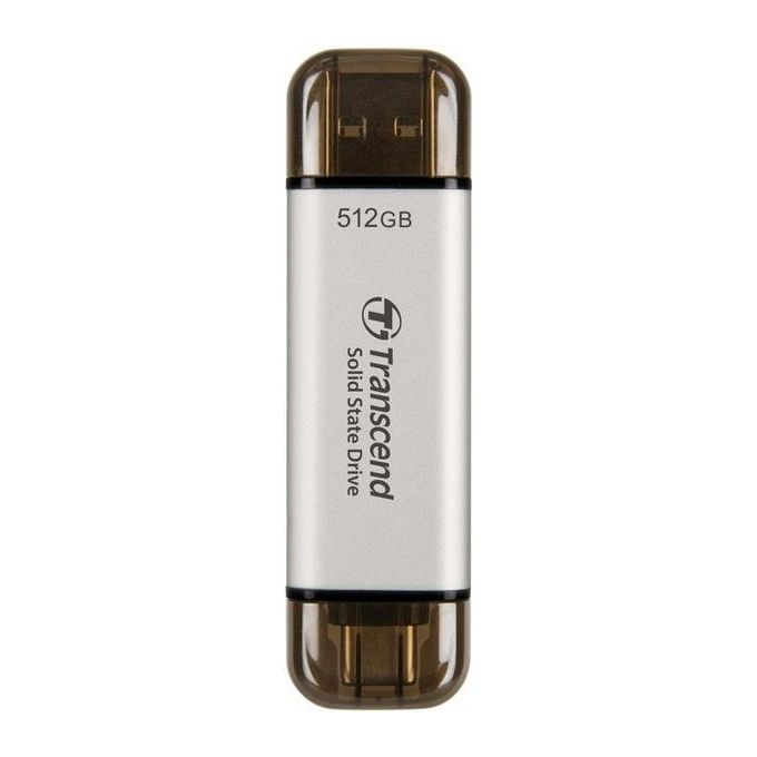 Transcend TS512GESD310 ESD310 SSD Portatile 512 GB USB 3.2 Gen 2 Velocita' Lettura 1050 MB-s Scrittura 950 MB-s colore Argento