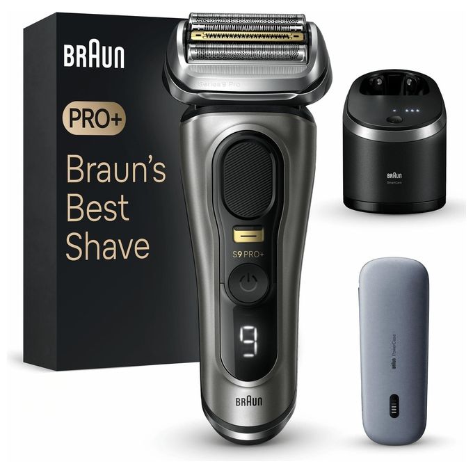 Braun 218276 Series 9 Pro+ Rasoio elettrico Wet and Dry 5 testine autonomia 90 min min colore Metallico