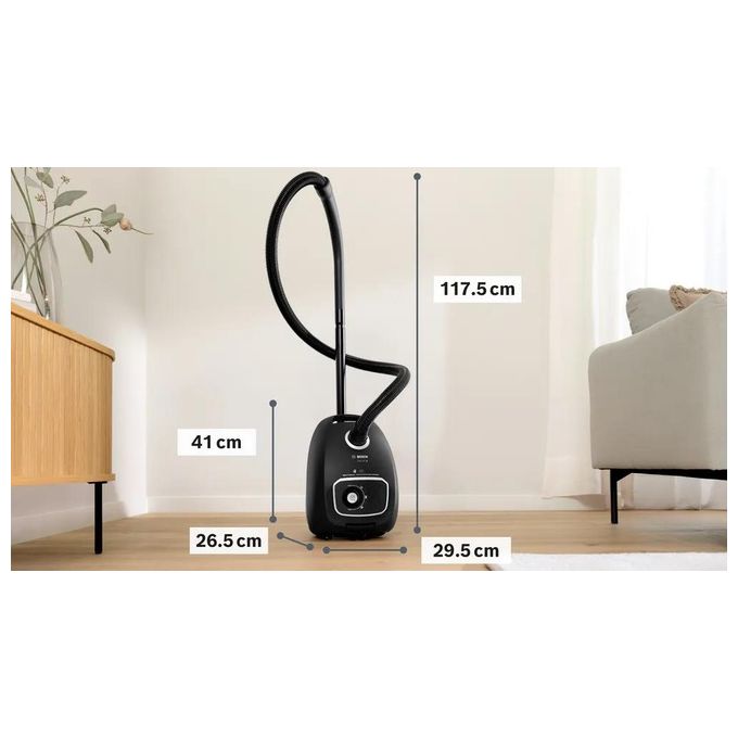 Bosch BGB41BA1 Serie 4 Aspirapolvere a Traino con Sacchetto 4 L 600 W 75 dB colore Nero