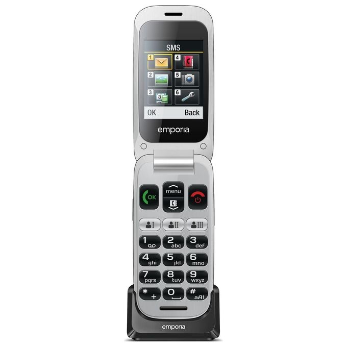 Emporia EMPORIAONE Telefono per Anziani a Conchiglia 2.4'' 2 MP Bluetooth 3.0 IP54 colore Grigio Argento