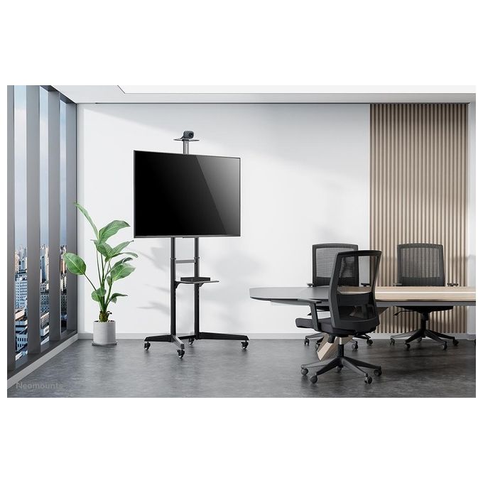 Neomounts FL50-550BL1 Carrello TV da Pavimento Mobile 37'' 70'' 50 Kg 4 Ruote 2 Ripiani VESA 600x400 colore Nero