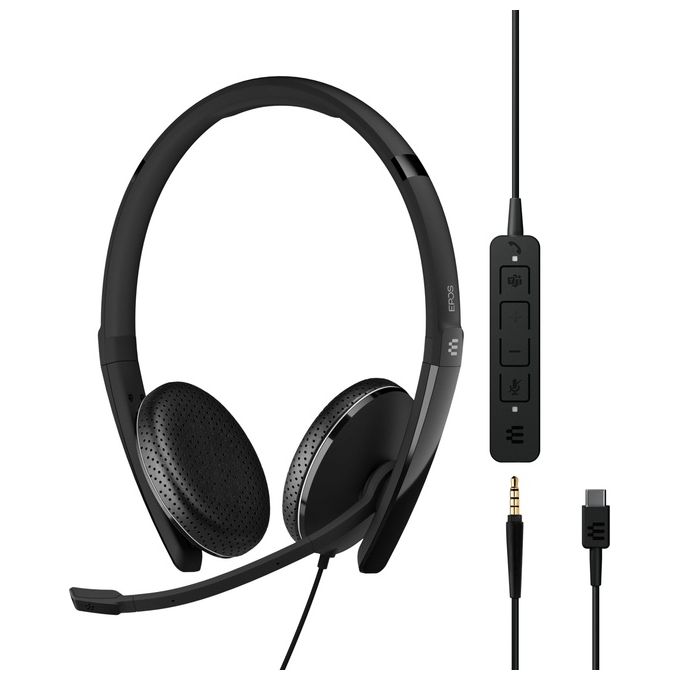 Epos 1000906 ADAPT 165T USB-C II Auricolare Cablato Padiglione Ufficio USB-C Jack 3.5mm Microfono Noise Cancelling Microsoft Teams colore Nero