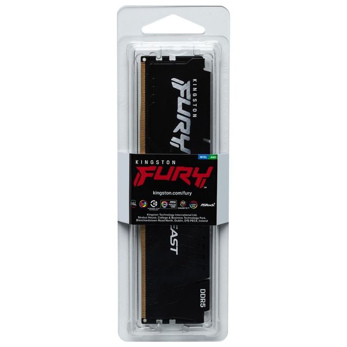 Kingston KF556C40BB-8 FURY Beast Memoria RAM 8 GB DDR5 5600 MT-s CL40 DIMM XMP 3.0 colore Nero