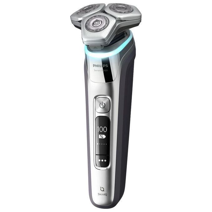 Philips S9974-35 Shaver Series 9000 Rasoio elettrico rotativo Wet and Dry 3 testine autonomia 60 min colore Cromo