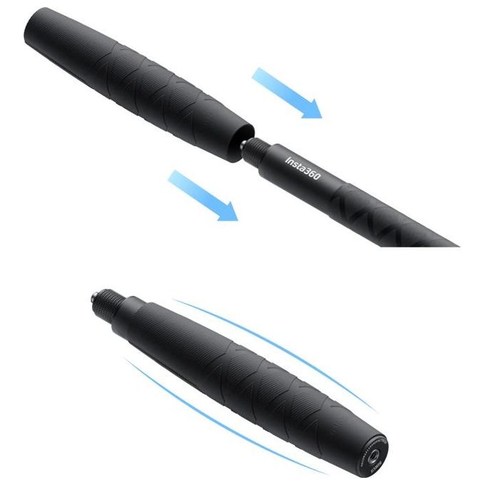 Insta360 CINSCAVG Invisible Selfie Stick Bastone Selfie 85 cm Telescopico Attacco 1-4'' colore Nero