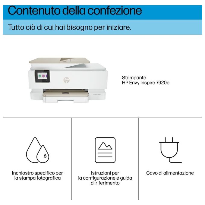 [ComeNuovo] HP ENVY 7920e Stampante Multifunzione Getto Termico d'Inchiostro A4 4800x1200 Dpi 15 Ppm Wi-fi