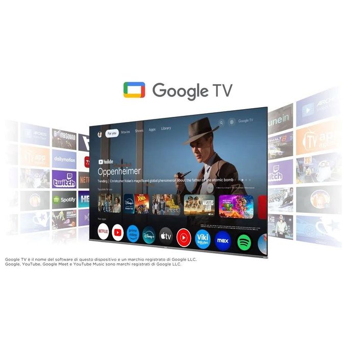TCL 43P79B Serie P7 Smart TV LED 43'' 4K Ultra HD Google TV Dolby Atmos colore Titanio