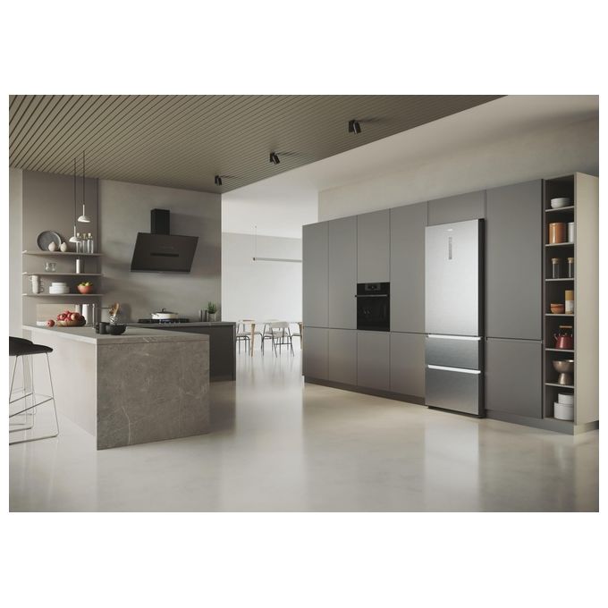 Haier HTR5720ENMG 3D 70 Serie 5 Frigorifero Combinato 3 Porte 483 L 200 cm Classe E 37 dB No Frost colore Argento