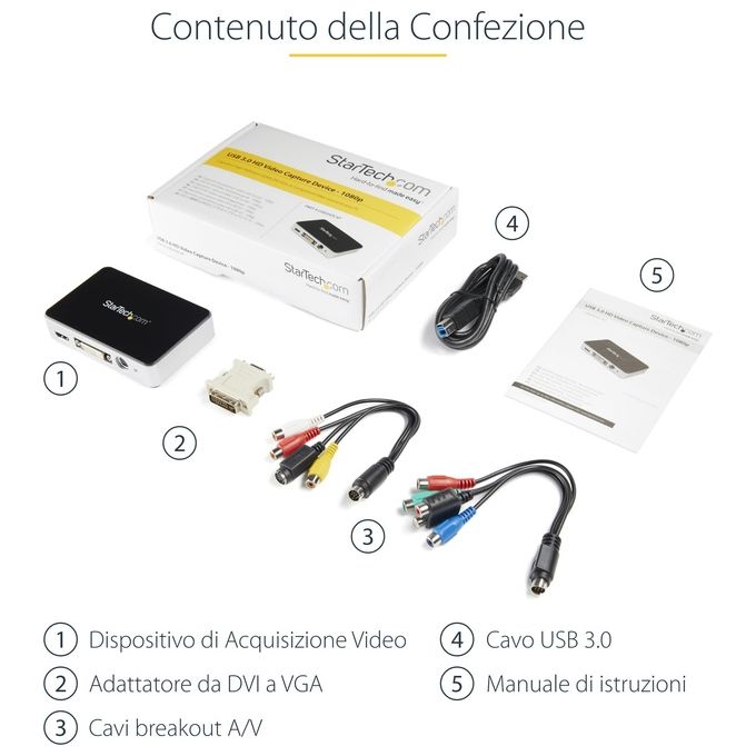 StarTech Scheda Acquisizione Video Grabber - Cattura video esterna USB 3.0 HDMIÂ - DVI - VGA - Component HD 1080p 60fps