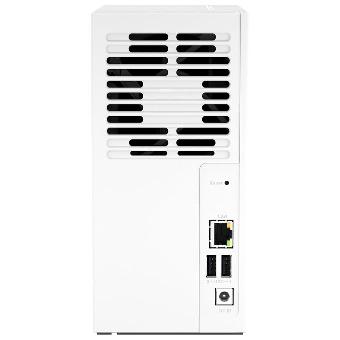 Qnap TS-233 NAS Tower ARM Cortex-A55 Quad-Core 2 GHz 2 GB RAM SATA HDD SSD QTS 5.0 colore Bianco