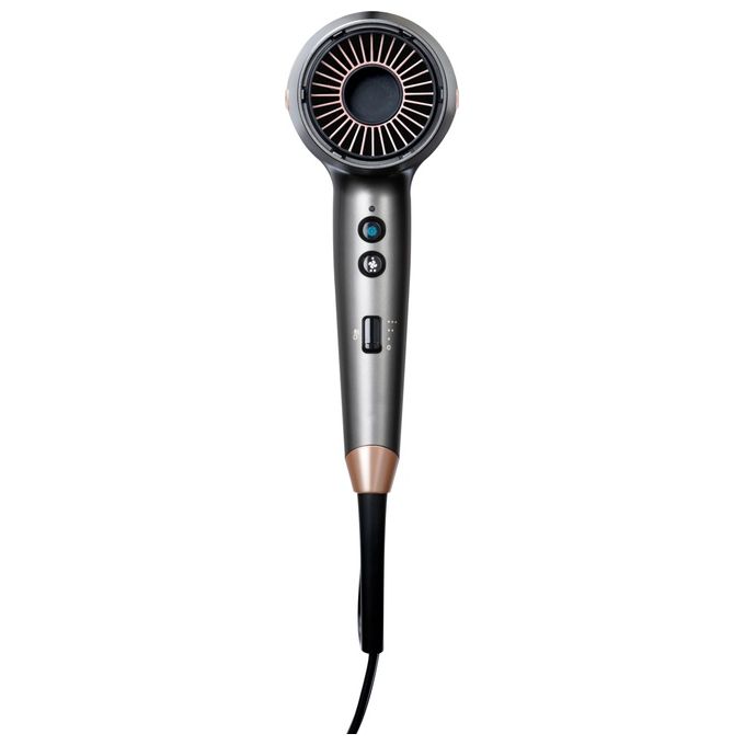 Remington D6077 ONE Dry and Style Asciugacapelli 2000W Doppio Ionico Sensore Thermacare 8 Velocita' 4 Accessori colore Bronzo Grigio