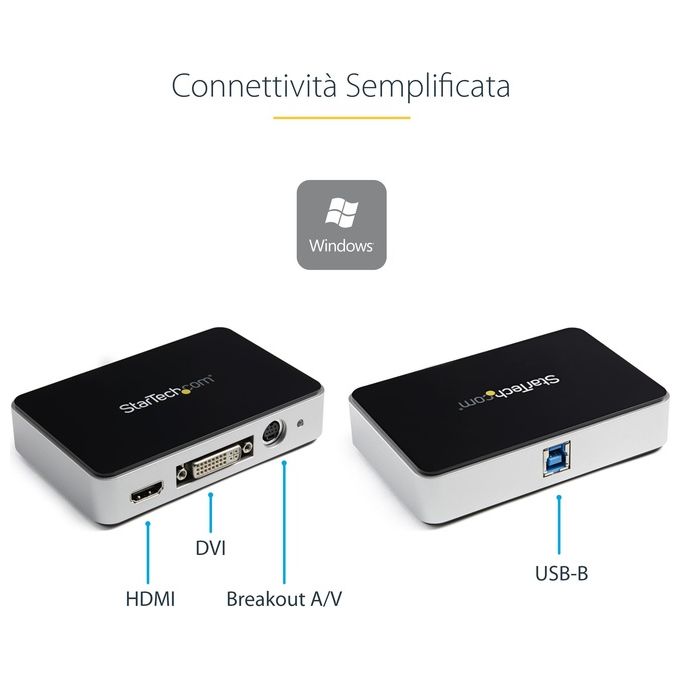 StarTech Scheda Acquisizione Video Grabber - Cattura video esterna USB 3.0 HDMIÂ - DVI - VGA - Component HD 1080p 60fps