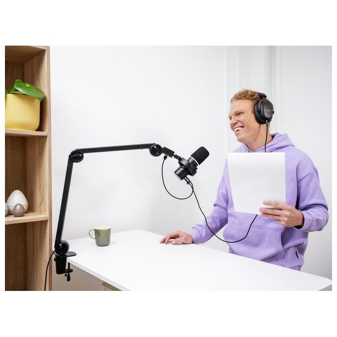 Trust 24354 GXT 255+ Onyx Microfono USB a Condensatore Cardioide con Braccio per PC Streaming Podcast Gaming colore Nero