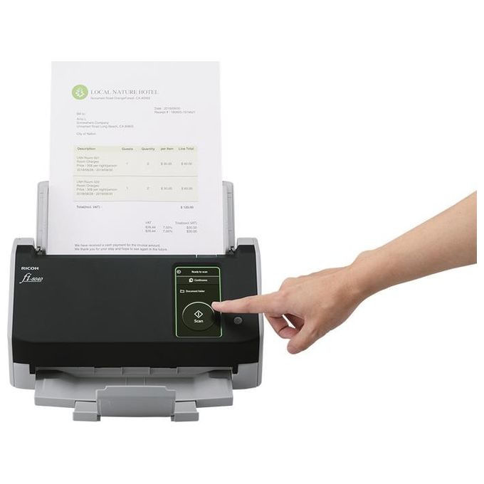 Ricoh 4939761313615 fi-8040 Scanner ADF Duplex 40 ppm 80 ipm Touch Screen 600 x 600 DPI colore Nero Grigio