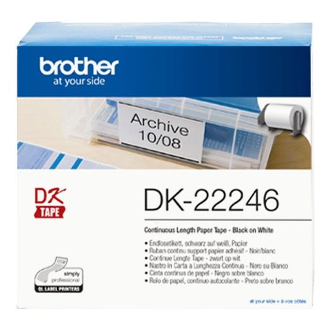 Brother Dk-22246 Nastro per Etichettatrice Nero su Bianco