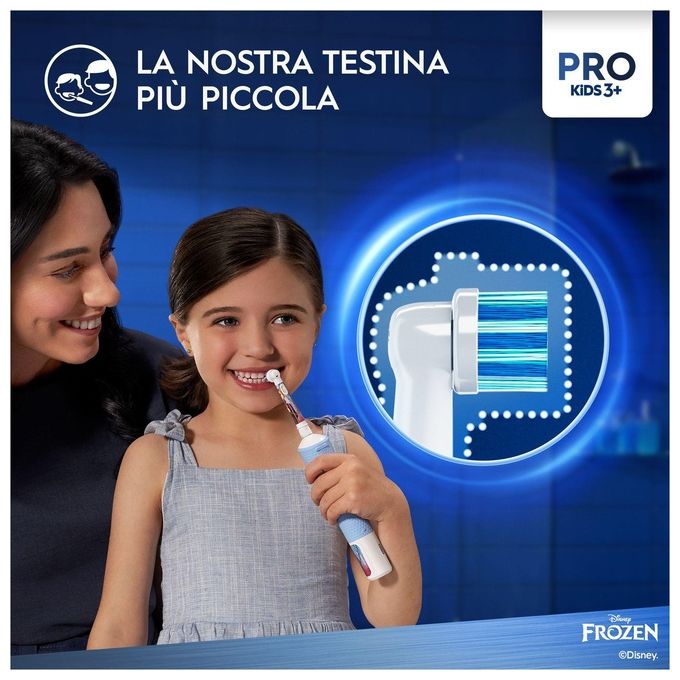 Oral-B 772645 Vitality Pro Kids Frozen Spazzolino elettrico colore Azzurro e Bianco