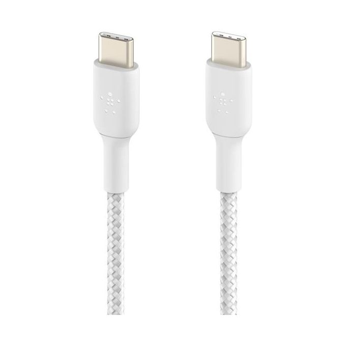 Belkin BoostCharge Cavo Intrecciato da USB-C a USB-C da 2 Metri Bianco