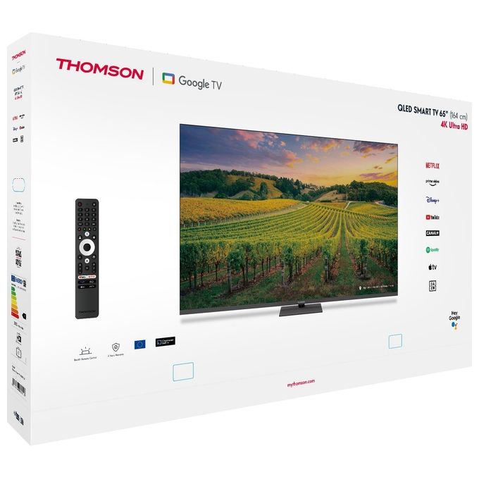 Thomson 65QG5C14 Q70 Series TV 65'' 4K Ultra HD Smart QLED Google TV Wi-Fi colore Grigio