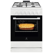 Electrolux LKK620010W Cucina Libera Installazione Piano Gas 4 Fuochi Forno Elettrico Multifunzione 57 L Classe A (89x60x60 cm) colore Bianco
