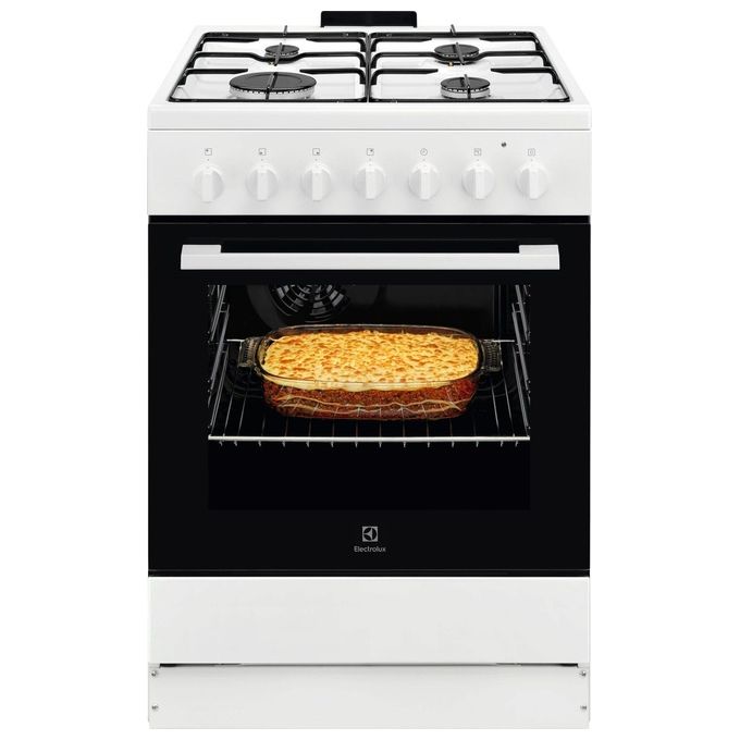 Electrolux LKK620010W Cucina Libera Installazione Piano Gas 4 Fuochi Forno Elettrico Multifunzione 57 L Classe A (89x60x60 cm) colore Bianco