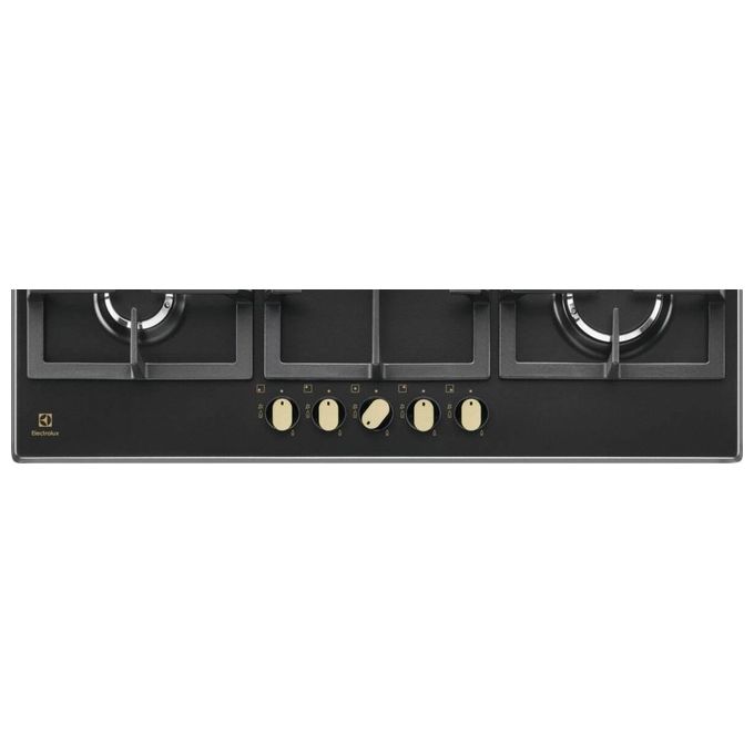 Electrolux KGS9536RN Piano Cottura a gas Slim 2.0 5 fuochi speed burner 1 bruciatore Wok Griglie in ghisa Nero Ghisa