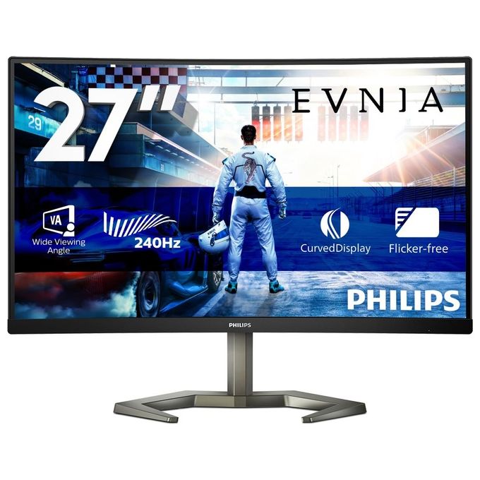 Philips 27M1C5200W00 Evnia Monitor PC Gaming 27'' VA Curvo Full HD 1920x1080 240Hz 0.5ms AMD FreeSync Premium 2 HDMI DisplayPort VESA colore Nero