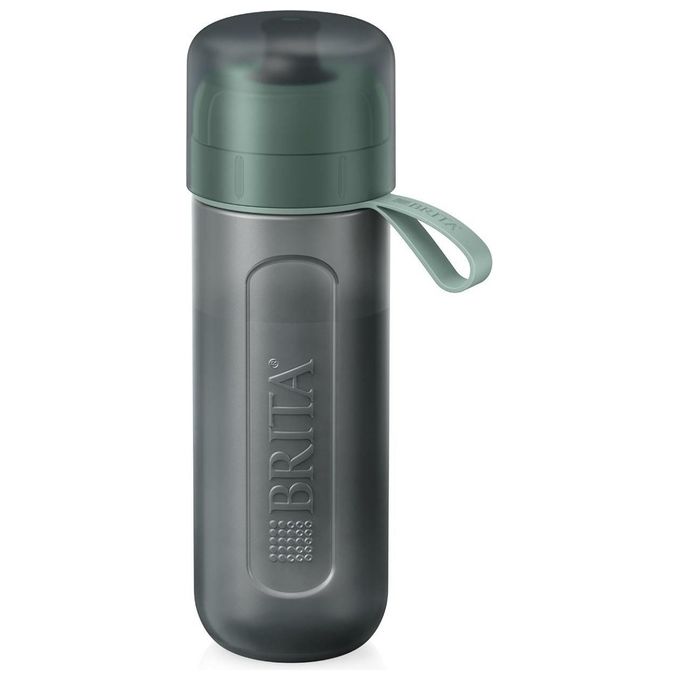 Brita 1052249 Fill and Go Active Borraccia Filtrante 600 ml 2 Filtri MicroDisc senza BPA colore Verde Scuro