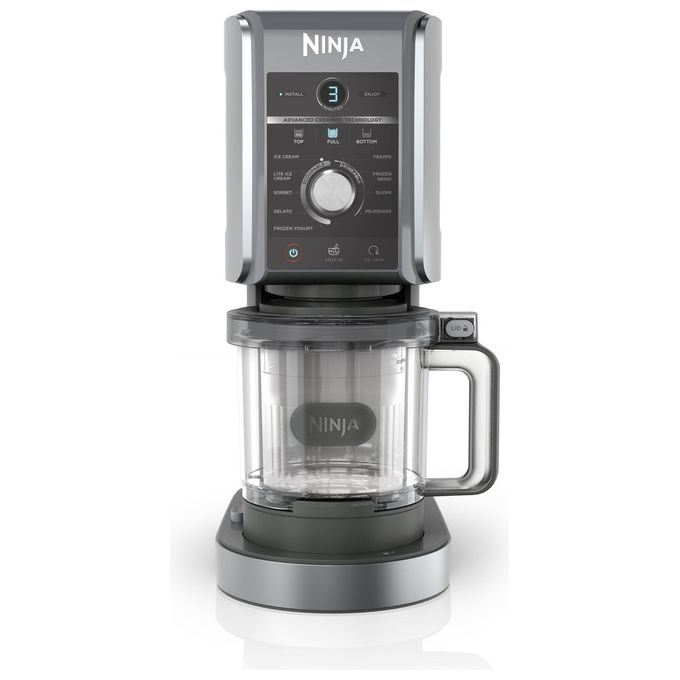 Ninja NC501EU CREAMi Deluxe Gelatiera 2,1 L 800 W 10 programmi 3 vaschette 709 ml timer digitale colore Nero Grigio