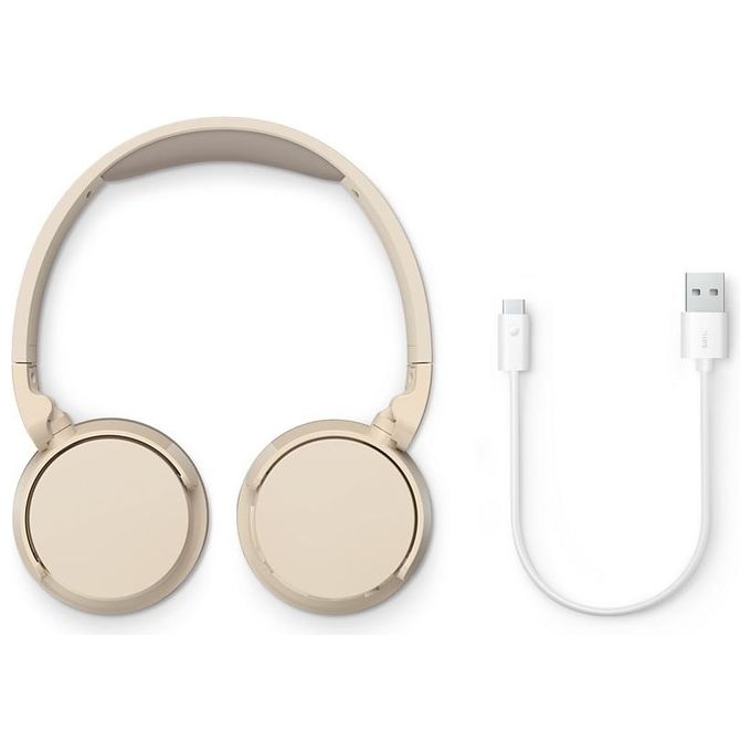 Philips TAH3209BG-00 Cuffie On-Ear Wireless Bluetooth 5.3 25 ore autonomia ricarica rapida USB-C driver 32 mm colore Beige