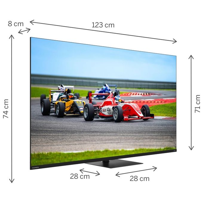 Thomson 55QG7C14 Q70 Series Smart TV QLED 55'' 4K Ultra HD 144Hz Google TV DVB-T2 S2 Dolby Vision Wi-Fi colore Nero