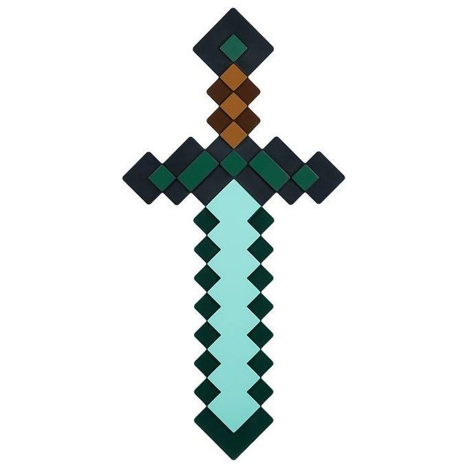 Paladone PP12711MCF Lampada Diamond Sword Minecraft 40 cm 3 modalita' illuminazione USB-C colore Verde Nero