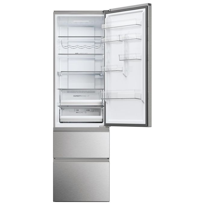 Haier HTW5620DNMG 3D 60 Serie 5 Frigorifero Combinato 414 L 205 cm Classe D 35 dB No Frost Wi-Fi colore Argento
