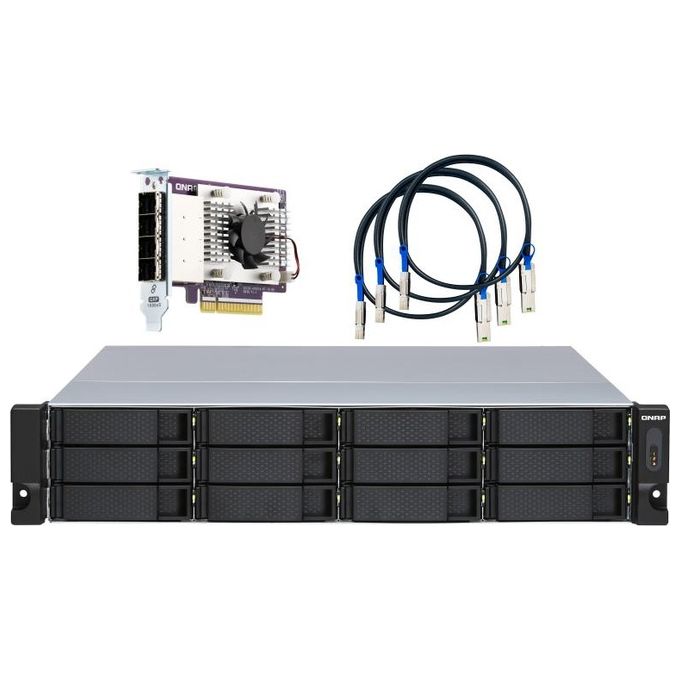 Qnap TL-R1200S-RP Contenitore di Unita' Di Archiviazione 2,5-3,5'' Enclosure Hdd-Ssd Nero-Grigio