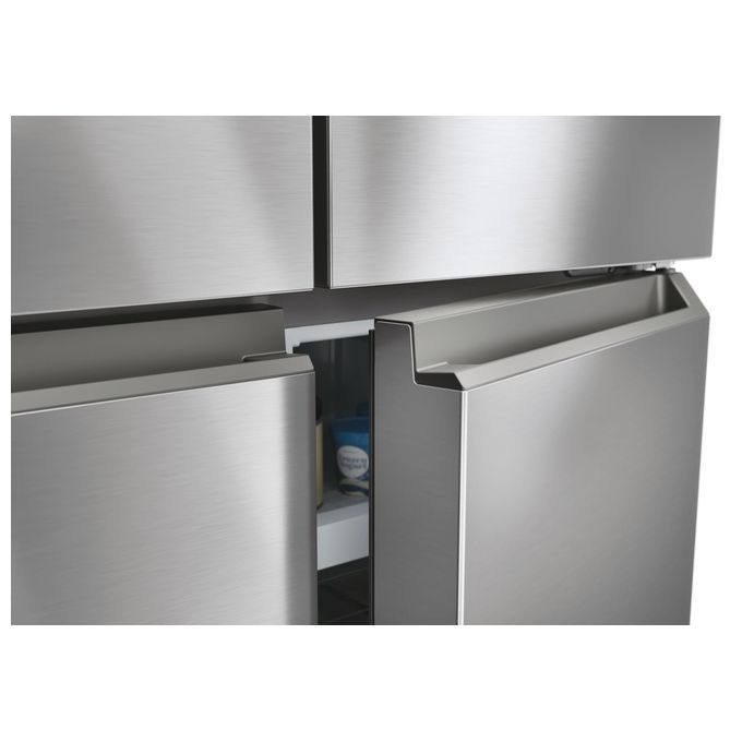 Haier HCR3818EWMM Cube 83 Frigorifero 4 Porte 463 L 181 cm Classe E 35 dB No Frost Dispenser Acqua colore Platino