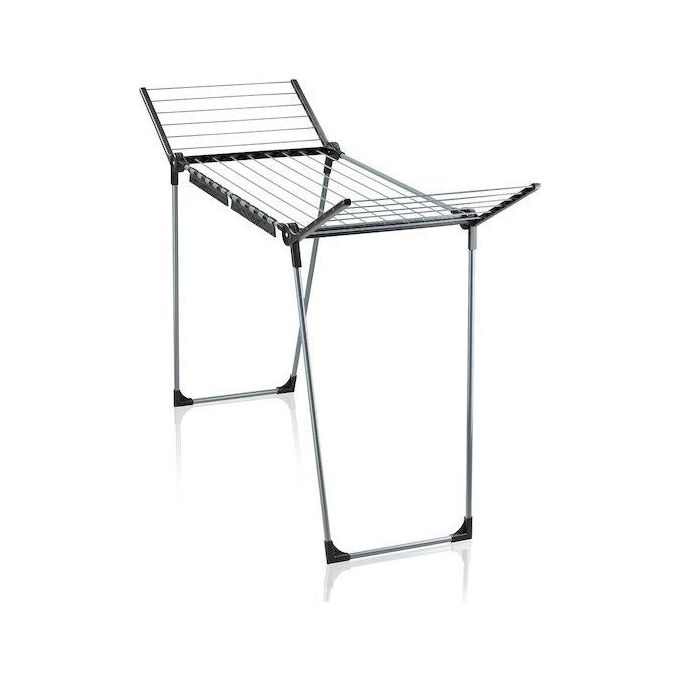 Leifheit 87018 Pegasus 150 Solid Slim Stendibiancheria con alette 15 m pieghevole uso interno esterno colore Nero