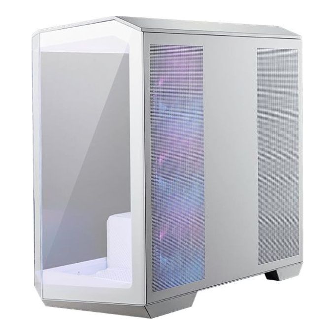 MSI MAG PANO M100R PZ Case Gaming Micro Tower Micro ATX Mini ITX 4 Ventole ARGB 270° Vetro Temperato colore Bianco