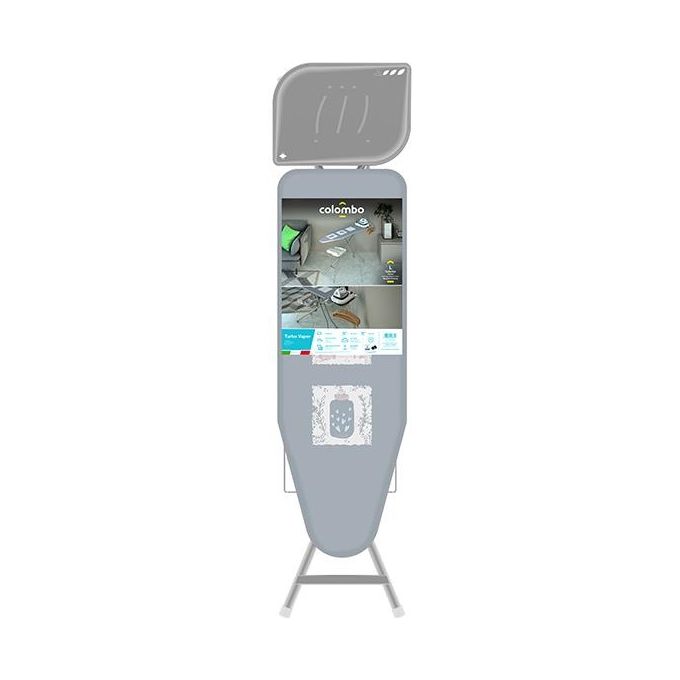 Colombo CLM850137 Turbo Vapor Asse da Stiro 120x40 cm 6 posizioni altezza fino a 95 cm portacaldaia 10 Kg griglia portabiancheria colore Grigio