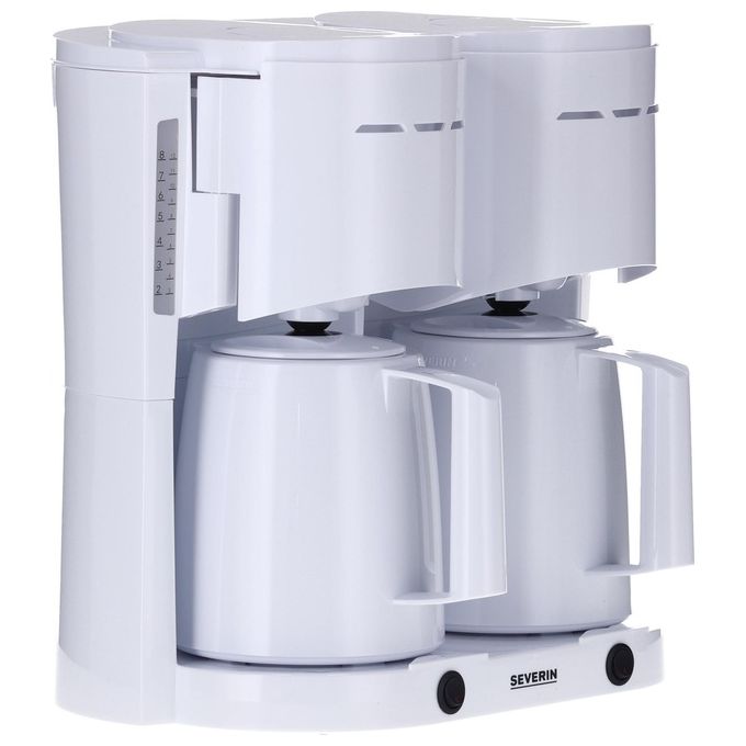 Severin KA 9314 Macchina da caffe' americana con doppia caraffa termica 1 L 2000 W filtro girevole indicatore livello acqua colore Bianco