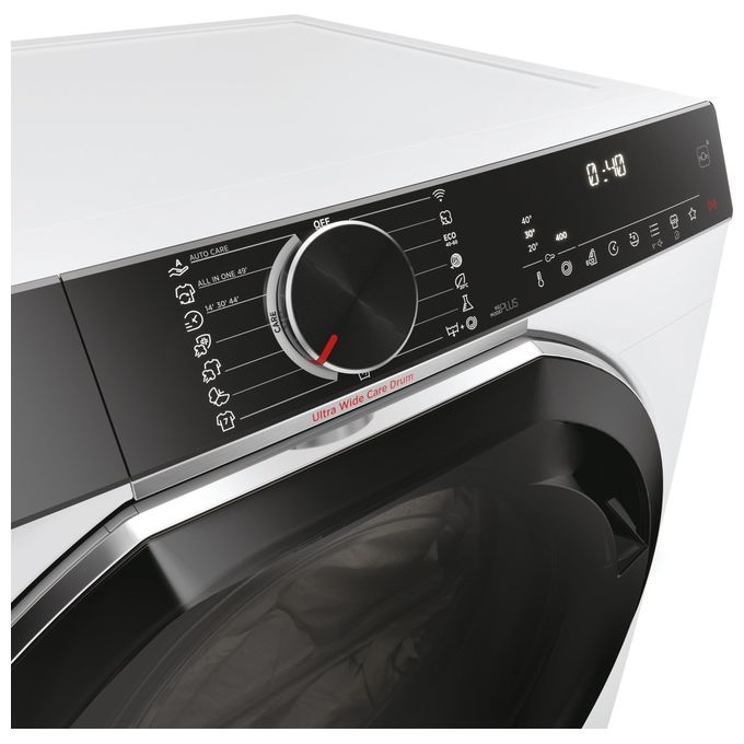 Hoover H-WASH 700 H7W449AMBC-S Lavatrice a carica frontale 9 Kg classe A 1400 giri cestello Ultra Wide care Eco doser programa Auto Care controllo remoto Bianco 60x51x85