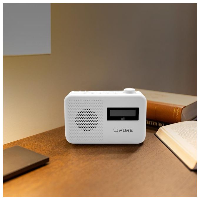 Pure 252518 Elan One2 Radio Portatile DAB+ FM Bluetooth 5.1 Display LCD 10 Tasti Memoria colore Bianco