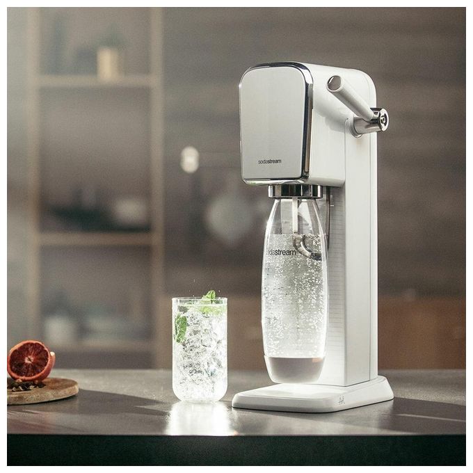 SodaStream 1013511410 ART Gasatore d'Acqua Starter Kit Bottiglia 1 L Ricarica CO2 60 L Snap-lock colore Bianco