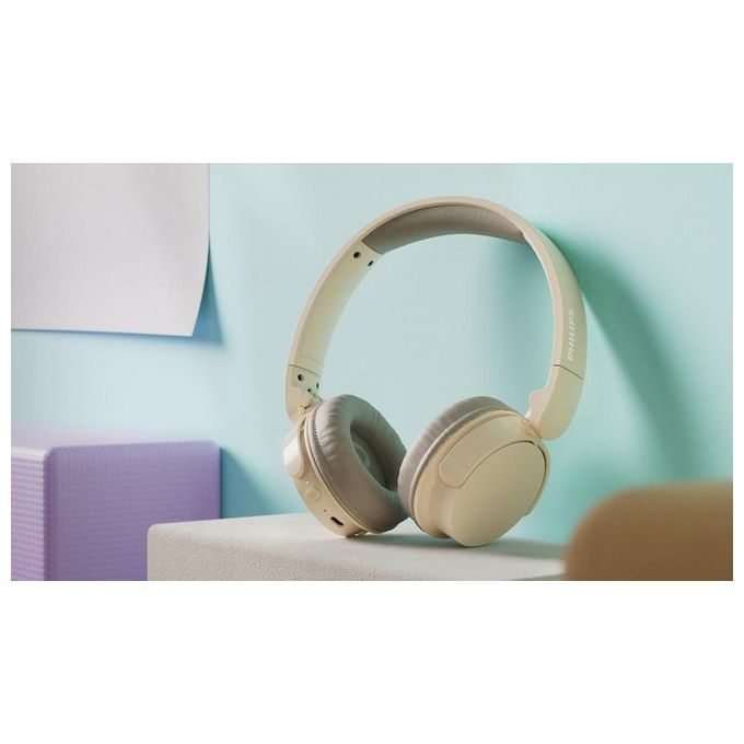 Philips TAH3209BG-00 Cuffie On-Ear Wireless Bluetooth 5.3 25 ore autonomia ricarica rapida USB-C driver 32 mm colore Beige