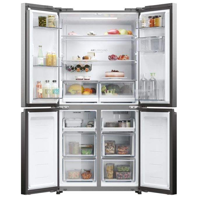Haier HCW58F18EWMP Cube 83 Frigorifero Americano 507 L 178 cm Classe E 38 dB No Frost Wi-Fi Dispenser Acqua colore Platino Inox