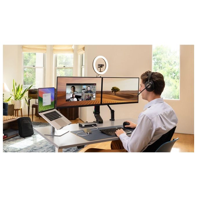 Kensington K83452WW Cuffie over-ear Bluetooth H3000 Cancellazione Rumore Attiva con AI Durata Batteria 60 h Connessione Bluetooth 5.2 colore Nero