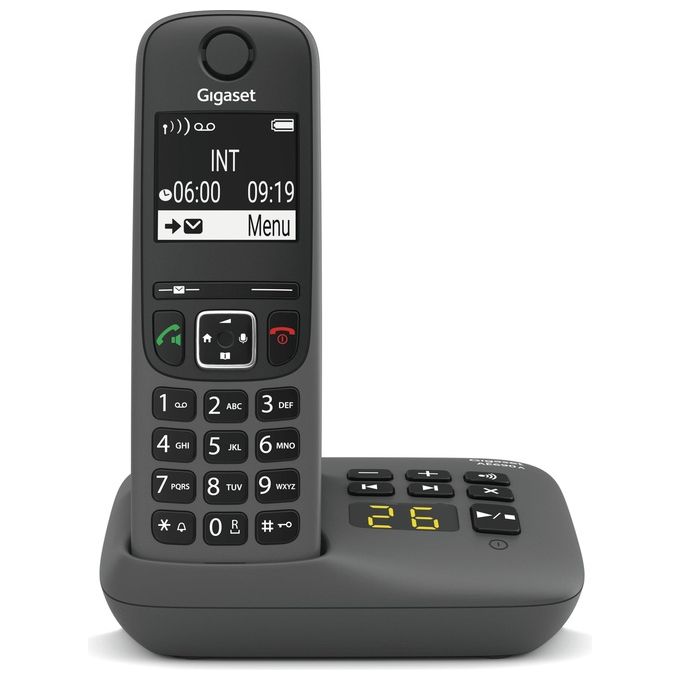Gigaset S30852-H2830-B133 AE690A Telefono Analogico DECT con Identificatore di Chiamata Vivavoce e Ansa Digitale colore Antracite