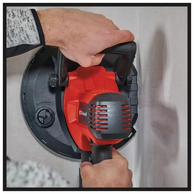 Einhell 4259945 TC-DWS 225 Levigatrice per cartongesso 1220 W con aspirazione integrata e regolazione velocita' da 1500 a 2300 rpm attacco velcro diametro 225 mm colore Nero