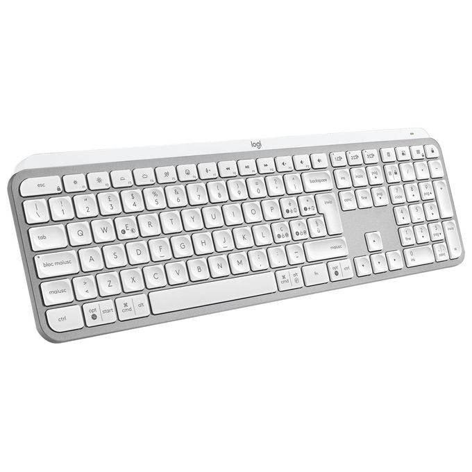 Logitech mx keys s tastiera wireless qwerty retroilluminata alluminio e bianco italiano