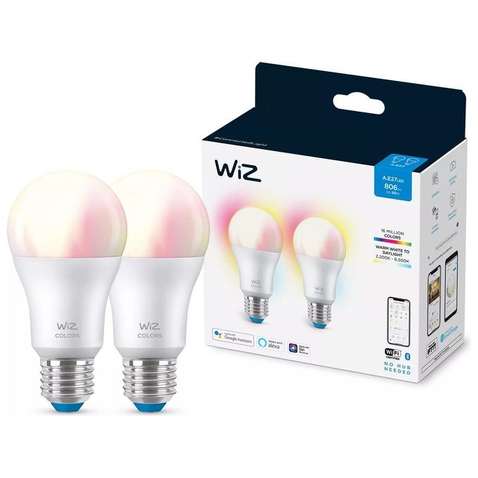 Philips Wiz Color Goccia Smerigliata E27 2 Pezzi
